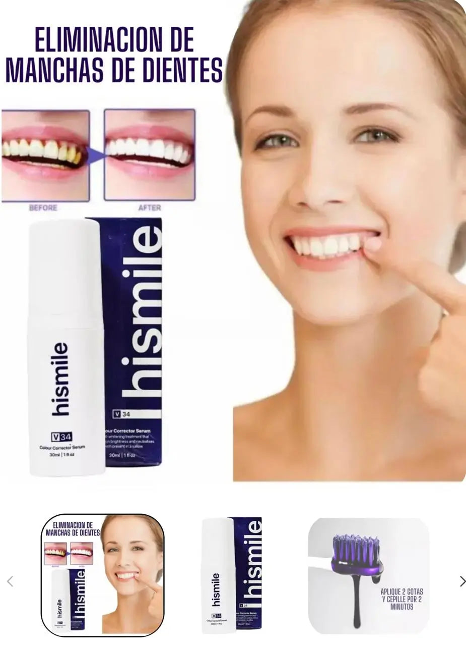 BLANQUEADOR DENTAL HISMILE®️ ELIMINADOR DE MANCHAS IMPORTADO ORIGINAL